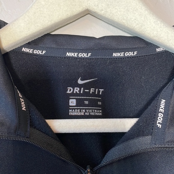 Black Nike Golf Quarter Zip Dri-Fit Pull-over Sweat-shirt szXL - Picture 2 of 3